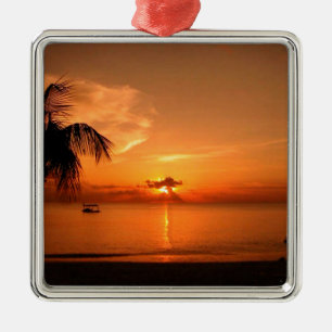 Sommersonnenuntergang Silbernes Ornament