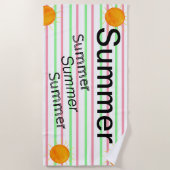 Sommersonnenunterschiede rosa grüne Streifen Strandtuch (Vorderseite)
