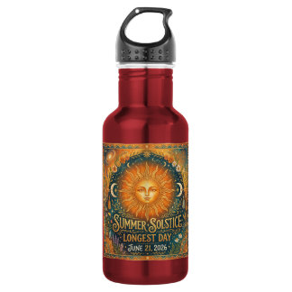 Sommersonnenwende 2026 Tasse Himmels-Sonne Mond Edelstahlflasche