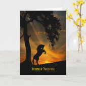 Sommersonnenwende bei Pferden und Eichen Karte (Gelbe Blume)