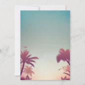 Sommersonnige Palmen und Lichter im Freien Hochzei Einladung (Rückseite)