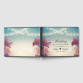 Sommersonnige Palmtränke und Lichter Hochzeit Gästebuch (Voll)