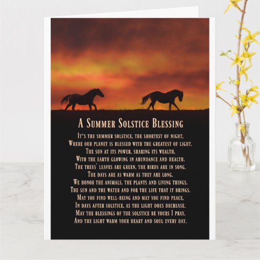 Sommersonnige Segnungen mit Sonnenuntergang und Pf Karte (Gelbe Blume)