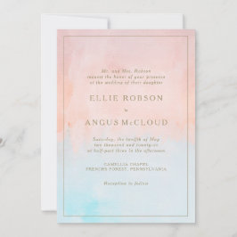 Sommersonnige Wasserfarbe in einer Hochzeit Einladung