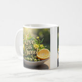 Sommersonnige Zitronen, Oliven, Zitrusscheiben Kaffeetasse (Vorderseite Links)