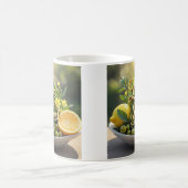 Sommersonnige Zitronen, Oliven, Zitrusscheiben Kaffeetasse (Mittel)