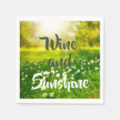 Sommersonniger Spaß Wein Serviette (Vorderseite)