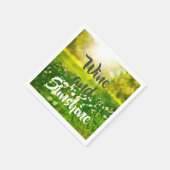 Sommersonniger Spaß Wein Serviette (Ecke)