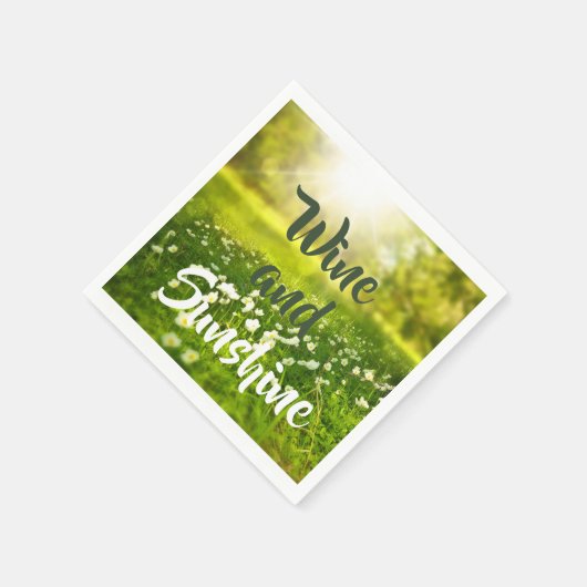 Sommersonniger Spaß Wein Serviette (Ecke)