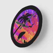 Sommersonntag Runde Wanduhr (Winkel)