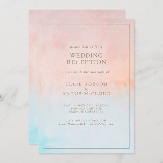 Sommersonntags Hochzeitsempfang Einladung (Vorne/Hinten)