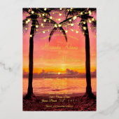 Sommersonntags-Hochzeitsfeier im Tropical Beach Folieneinladung (Vorderseite)