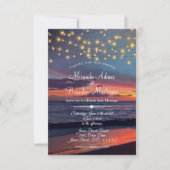 Sommersonntags-Strandlichter Tropical Beach Hochze Einladung (Vorderseite)