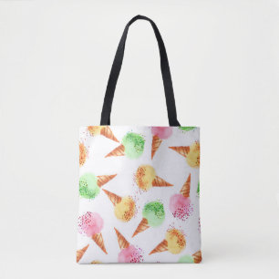 Sommersortiertes Eisdessert Farbe Aquarell Tasche