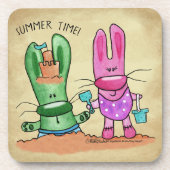 Sommerspass am Strand Untersetzer (Vorderseite)