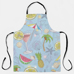 Sommerspass, Cocktail Nahtloses Muster. Schürze