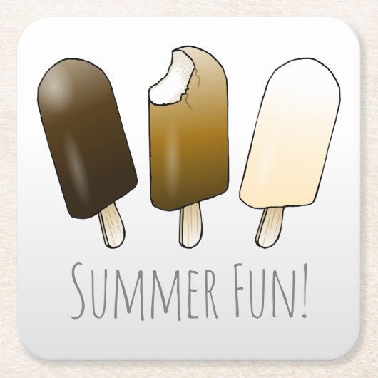 Sommerspass Eiscreme Rechteckiger Pappuntersetzer (Vorderseite)