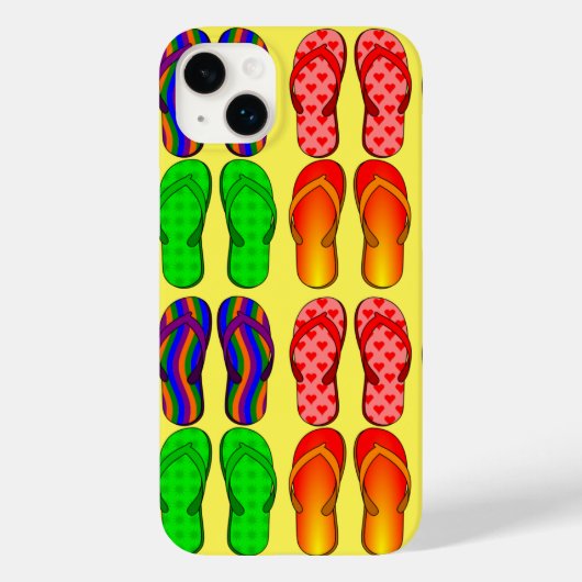 Sommerspass, farbenfrohe Flip Flops Case-Mate iPhone Hülle (Rückseite)