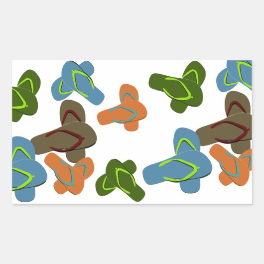 Sommerspass Flip Flops Rechteckiger Aufkleber (Vorderseite)