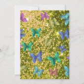 Sommerspass, glücklicher Schmetterling glitzernder Einladung (Rückseite)
