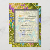 Sommerspass, glücklicher Schmetterling glitzernder Einladung (Vorne/Hinten)