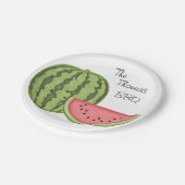 Sommerspass, GRILLEN, Wassermelon, Personalisiert, Pappteller (Schrägansicht)