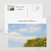 Sommerspass in der Sonne! Postkarten Poppies Blue  (Vorne/Hinten)