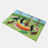 Sommerspass Labradors Painting Doormat Fußmatte (Schrägansicht)