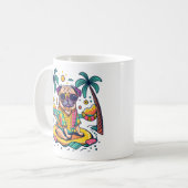 Sommerspass mit Niedlichem Mops Dog im Pool Kaffeetasse (Vorderseite Links)