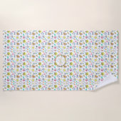 Sommerspass Mongram Beach Holiday Doodles Dekorati Strandtuch (Vorderseite)