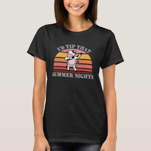 Sommerspass Nightime Country Farm Cows Dairy Puns T-Shirt (Vorderseite)