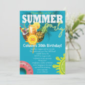 Sommerspass Party Geburtstag Einladung (Stehend Vorderseite)
