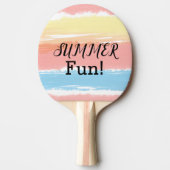 Sommerspass Rosa Gelbe Wasserfarbe Streifen Tischtennis Schläger (Vorderseite)
