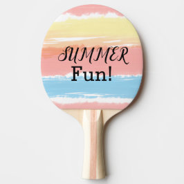 Sommerspass Rosa Gelbe Wasserfarbe Streifen Tischtennis Schläger