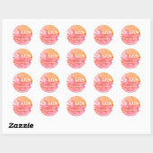 Sommerspass Rosa Orange Lip Pot Labels Runder Aufkleber (Blatt)