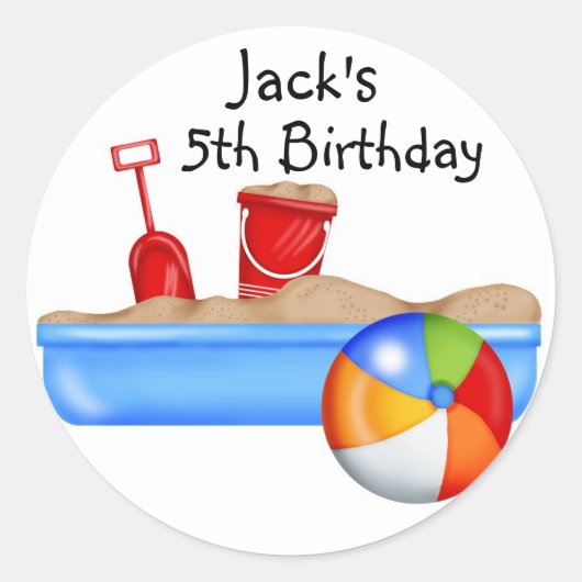 Sommerspass Sandkasten Beach Ball Runder Aufkleber (Vorderseite)