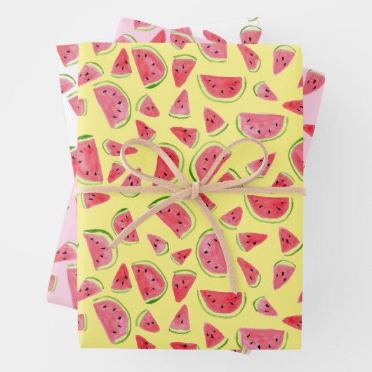 Sommerspass Wasserfarbe Wassermelone Geschenkpapier Set (Beispiel)