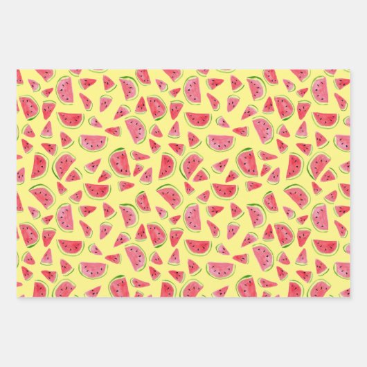Sommerspass Wasserfarbe Wassermelone Geschenkpapier Set (Vorderseite)