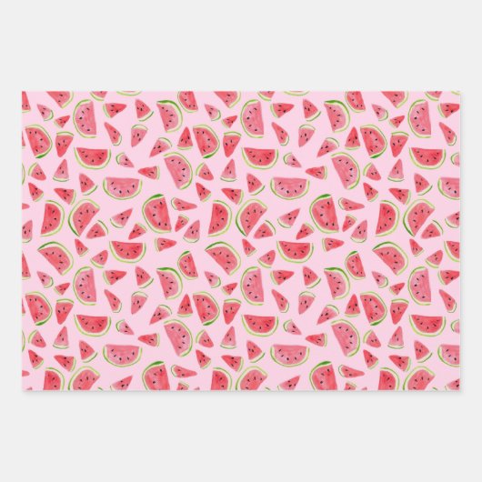 Sommerspass Wasserfarbe Wassermelone Rosa Geschenk Geschenkpapier Set (Vorderseite 3)