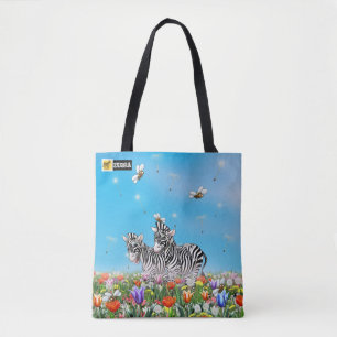 Sommerspaziergang Niedlich Zebras Blume Glau Water Tasche