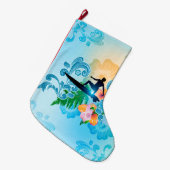 Sommersport, Surfboarder mit Welle Großer Weihnachtsstrumpf (Vorderansicht (hängend))