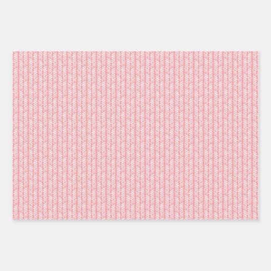 Sommerstaubige Rose Rosa Streifen Geschenkpapier Set (Vorderseite 2)