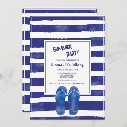 Sommerstil Einladung (Vorne/Hinten)