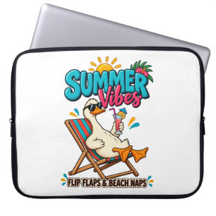 Sommerstimmung Ente – Flip Flops und Strandnickerc Laptopschutzhülle