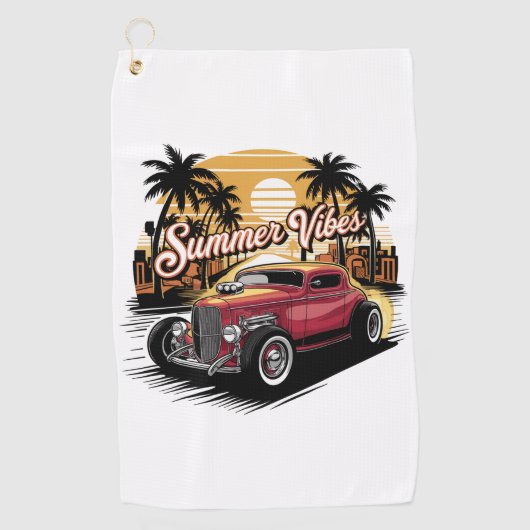 Sommerstimmung Klassiker Auto Golfhandtuch (Vorderseite)