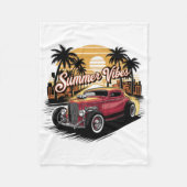 Sommerstimmung Oldtimer Fleecedecke (Vorderseite)