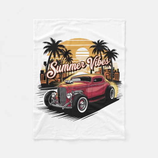Sommerstimmung Oldtimer Fleecedecke (Vorderseite)