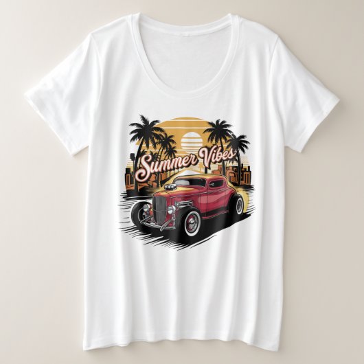 Sommerstimmung Oldtimer Große Größe T-Shirt (Design vorne)