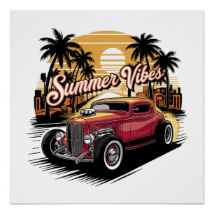 Sommerstimmung Oldtimer Poster