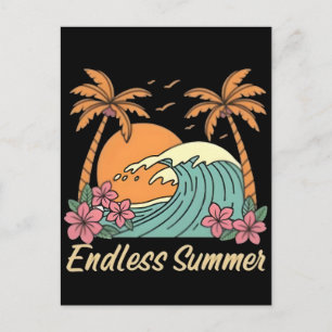 Sommerstimmung Retro-Strand-Vintage-Küsten-Sonnens Feiertagspostkarte